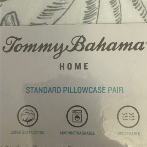 Tommy Bahama Cream and Gray Floral Pillowcase Pair - Picture 2 of 4